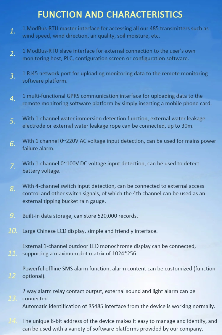 Veinasa-Jk-Y32 Warehouse Environmental Monitoring System Host Data Acquisition Device Collector GPRS for Temperature Instruments